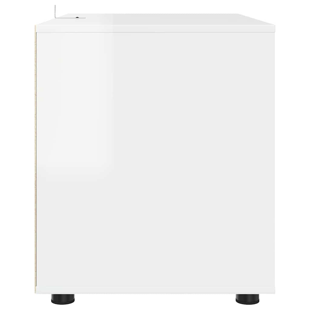vidaXL Szafka do przechowywania Wysoki połysk biały 80 x 48 x 57 cm