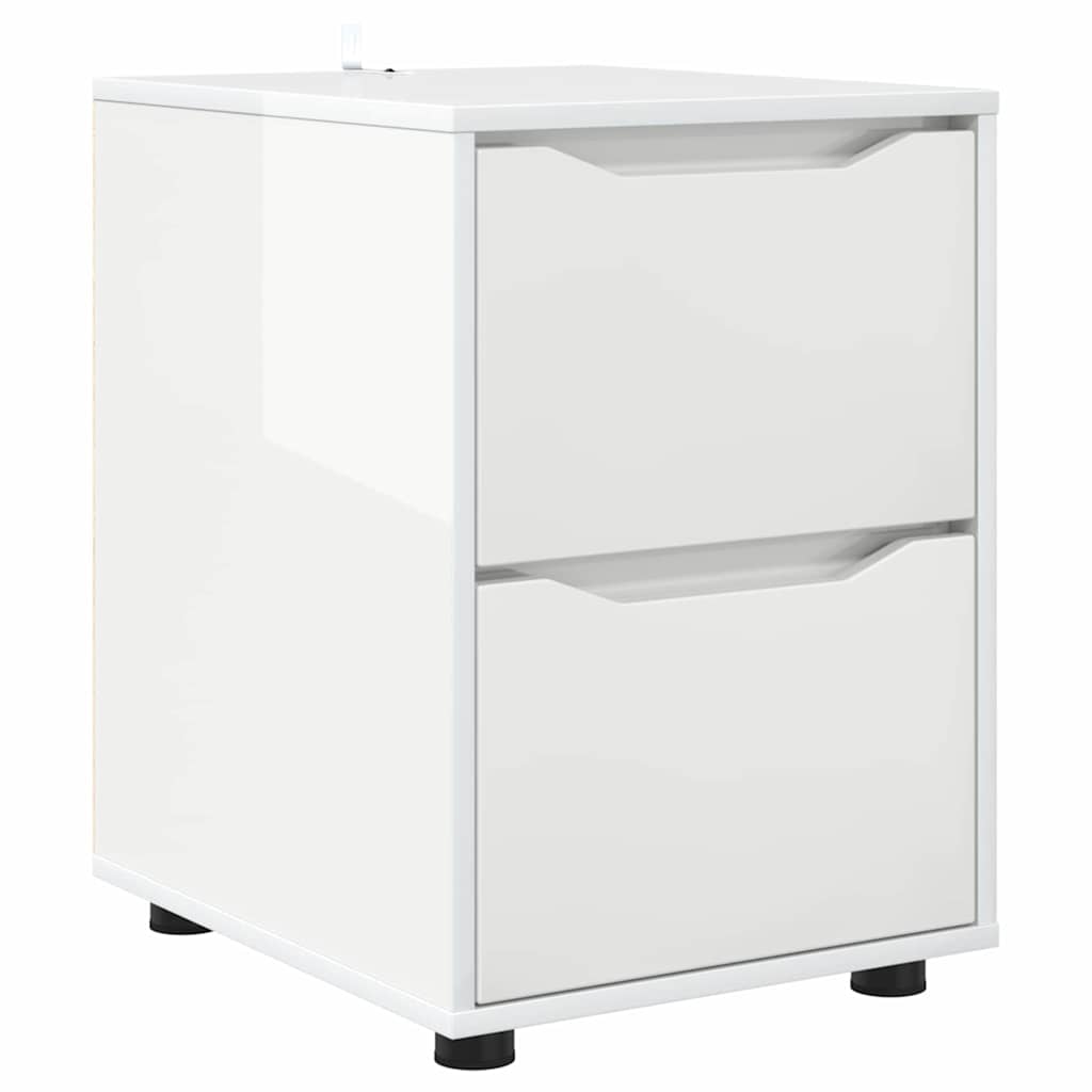 vidaXL Szafka do przechowywania Wysoki połysk biały 40 x 48 x 57 cm
