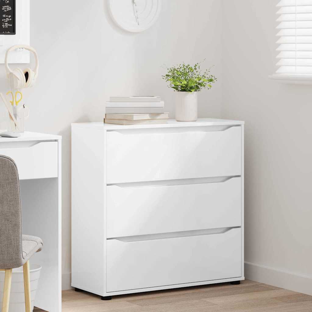 vidaXL Szafka do przechowywania Wysoki połysk biały 80 x 31 x 81 cm