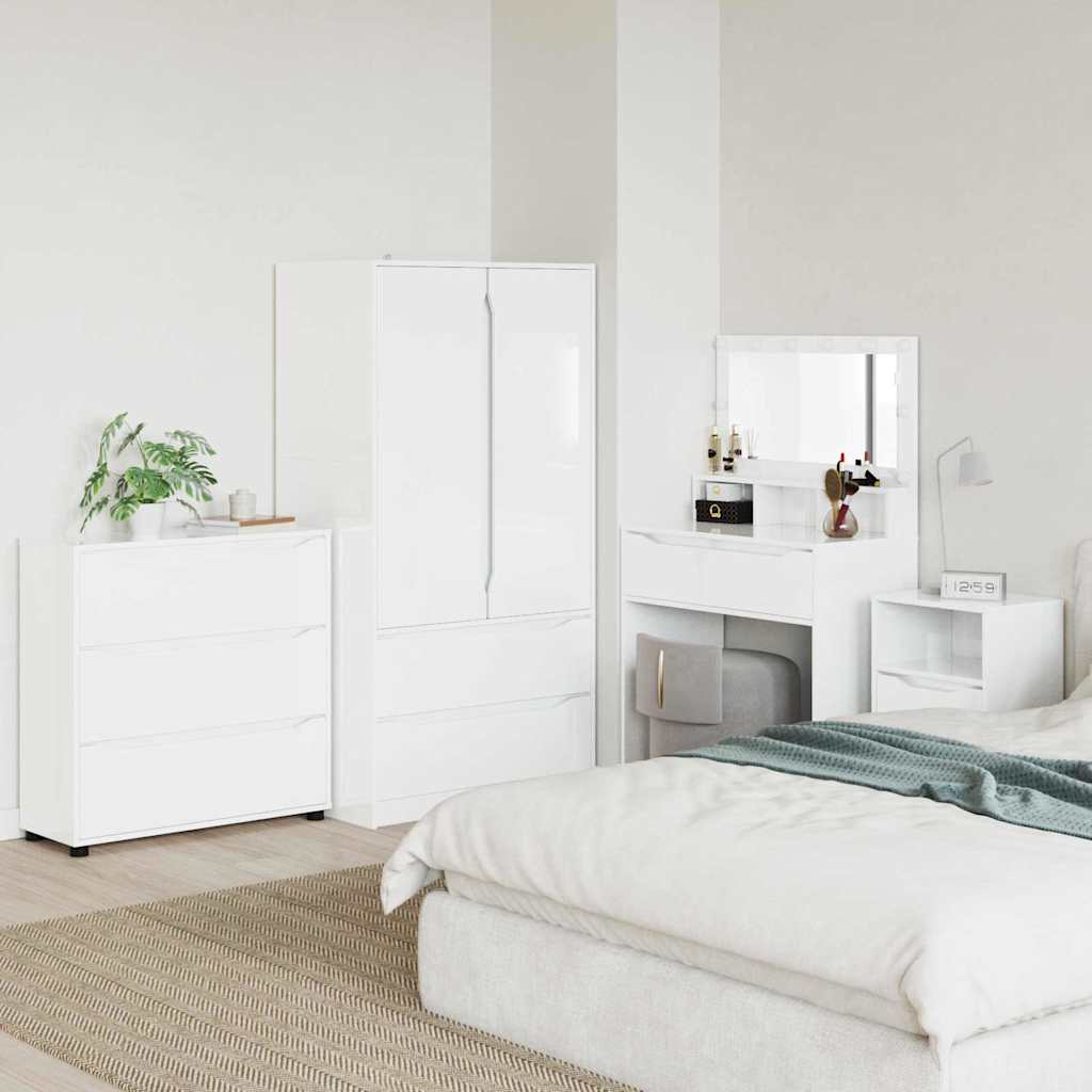 vidaXL Szafka do przechowywania Wysoki połysk biały 80 x 31 x 81 cm