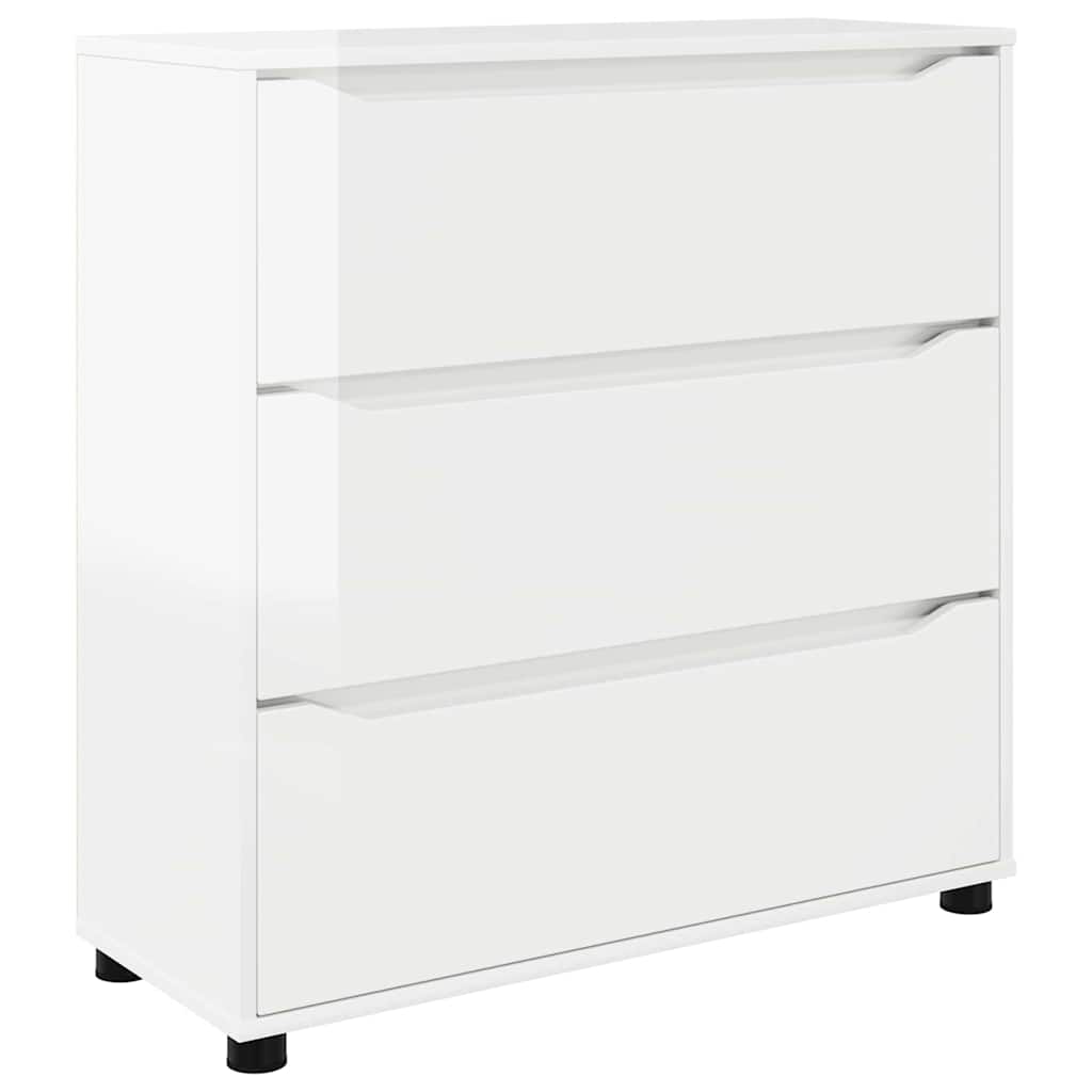 vidaXL Szafka do przechowywania Wysoki połysk biały 80 x 31 x 81 cm