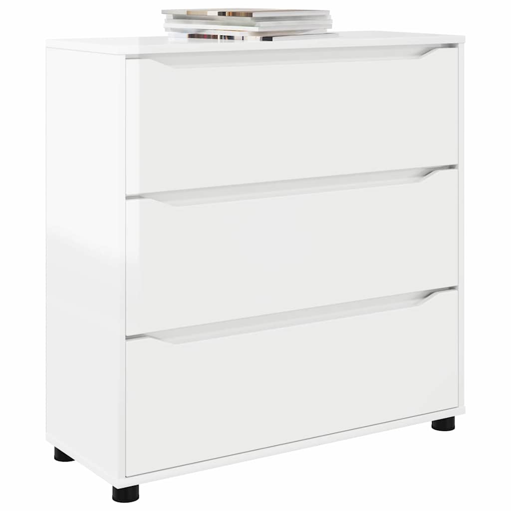 vidaXL Szafka do przechowywania Wysoki połysk biały 80 x 31 x 81 cm