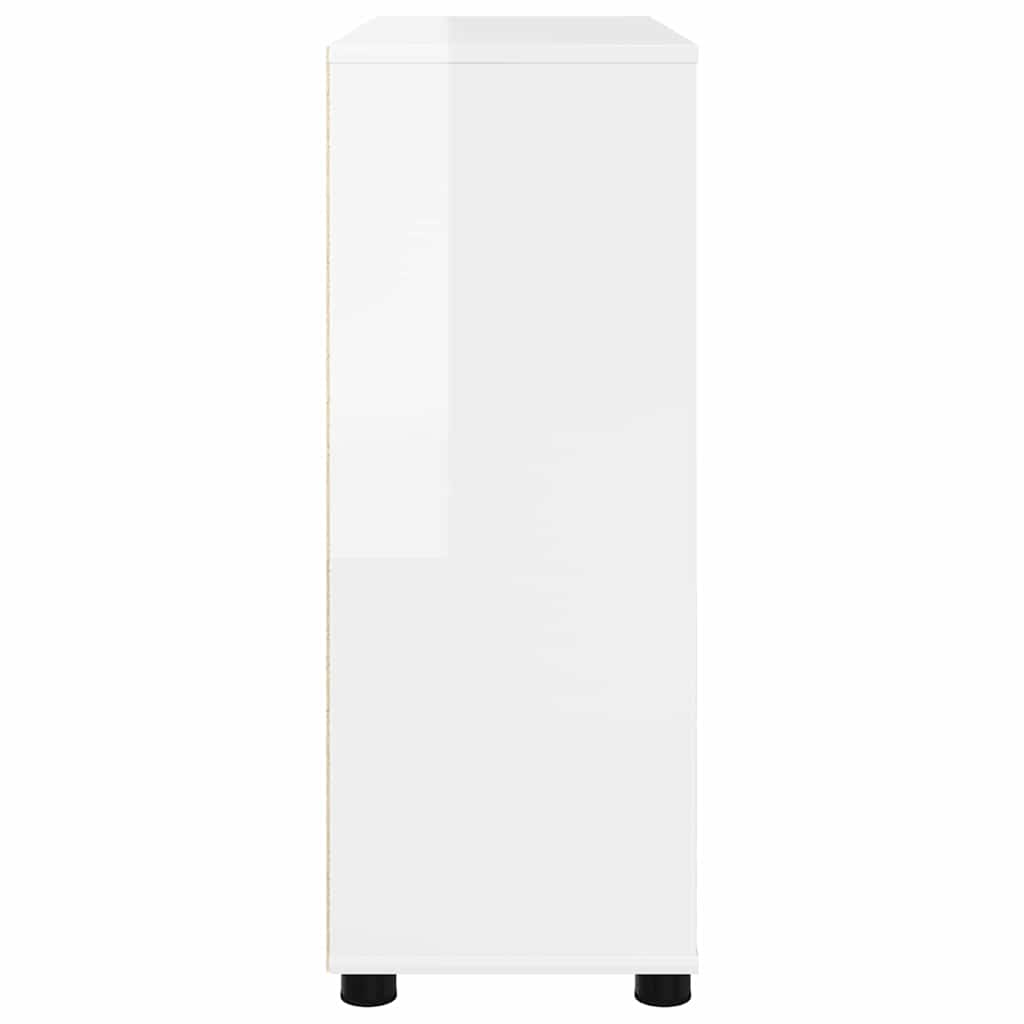 vidaXL Szafka do przechowywania Wysoki połysk biały 80 x 31 x 81 cm