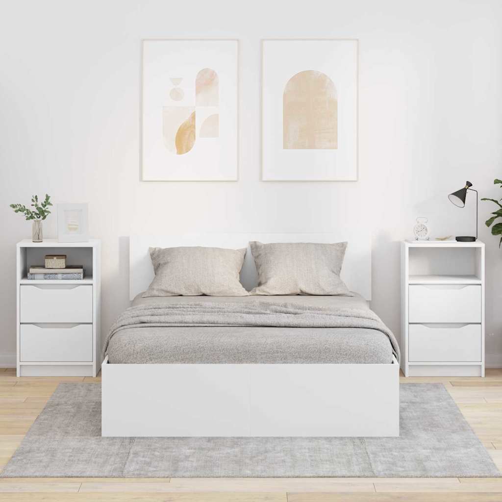 vidaXL Szafki nocne z szufladą 2 pcs Biały 40 x 30 x 467 cm