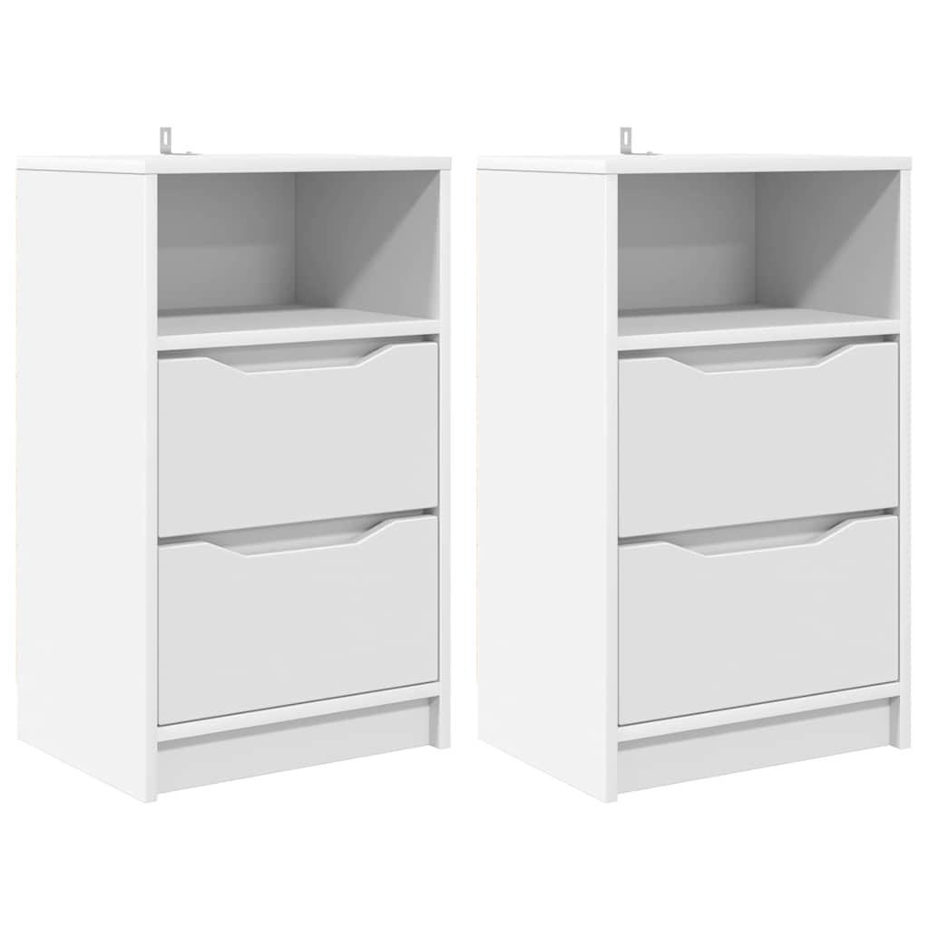 vidaXL Szafki nocne z szufladą 2 pcs Biały 40 x 30 x 467 cm