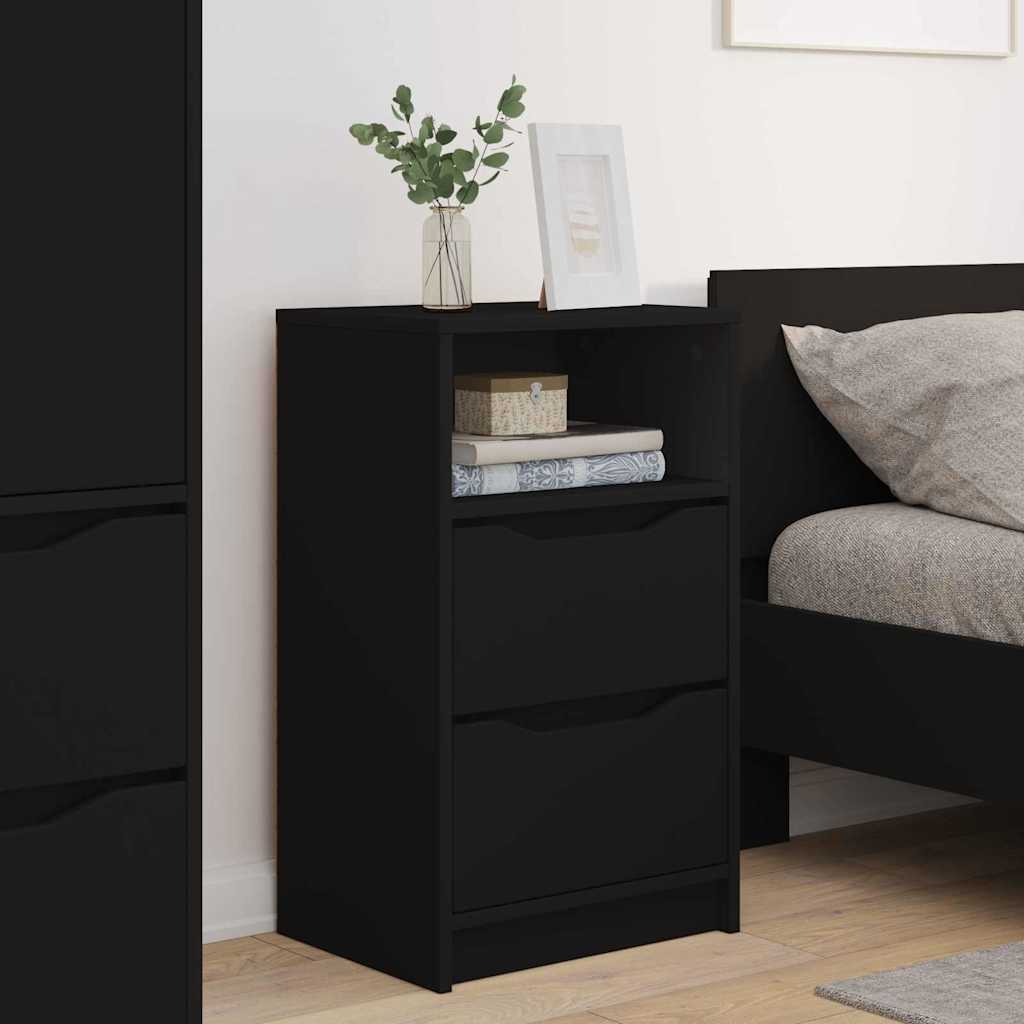 vidaXL Szafki nocne z szufladą 2 pcs Czarny 40 x 30 x 467 cm