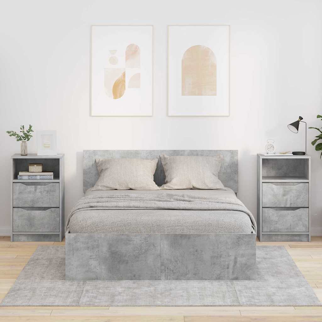 vidaXL Szafki nocne z szufladą 2 pcs Betonowy szary 40 x 30 x 467 cm
