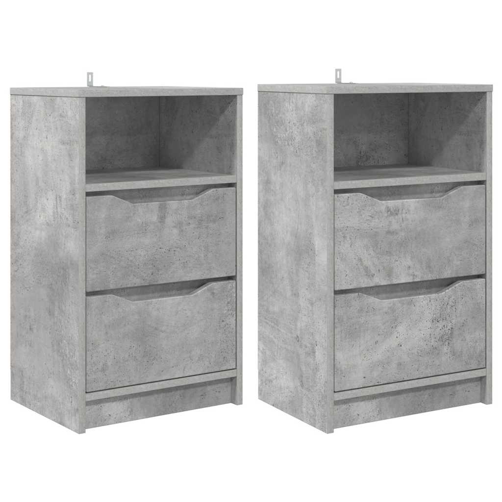 vidaXL Szafki nocne z szufladą 2 pcs Betonowy szary 40 x 30 x 467 cm