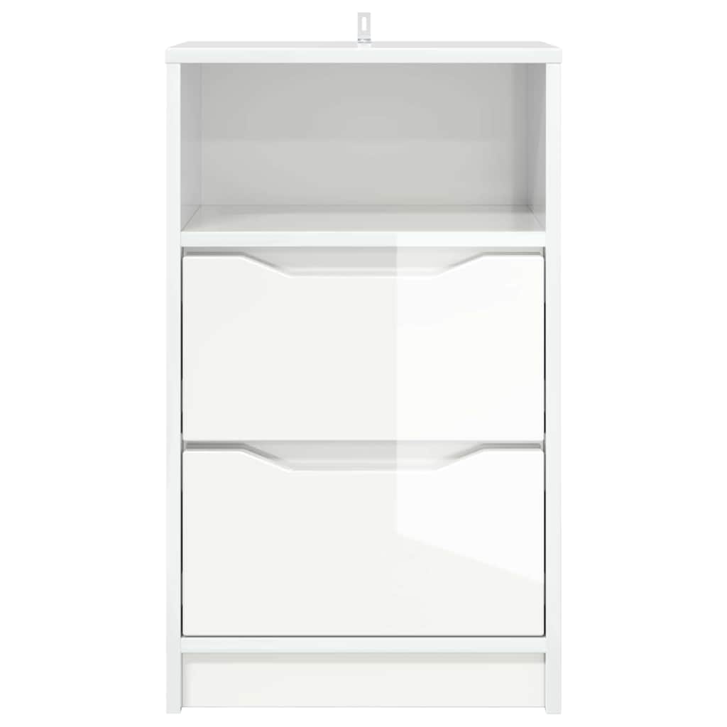 vidaXL Szafki nocne 2 pcs Wysoki połysk biały 40 x 30 x 467 cm