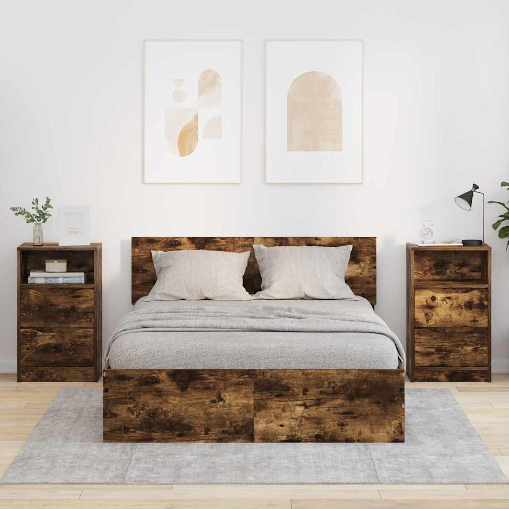 vidaXL Szafki nocne z szufladą 2 pcs Dąb wędzony 40 x 30 x 467 cm
