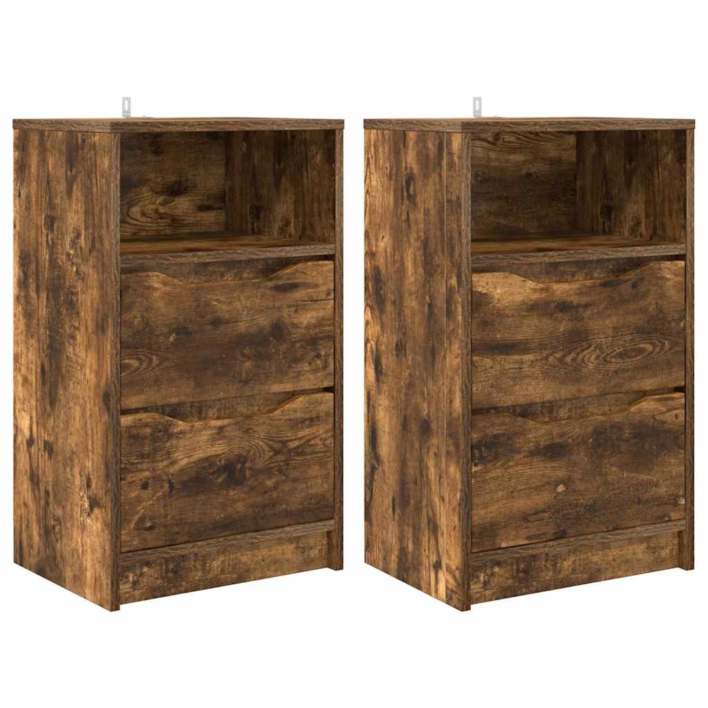 vidaXL Szafki nocne z szufladą 2 pcs Dąb wędzony 40 x 30 x 467 cm