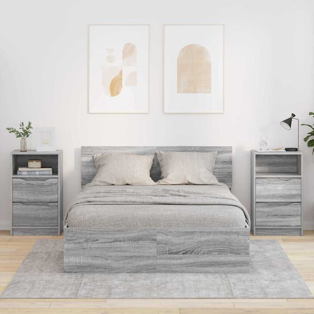 vidaXL Szafki nocne z szufladą 2 pcs Szary Sonoma 40 x 30 x 467 cm