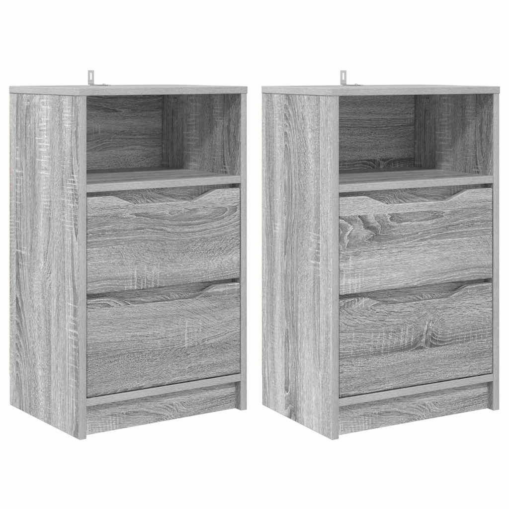 vidaXL Szafki nocne z szufladą 2 pcs Szary Sonoma 40 x 30 x 467 cm