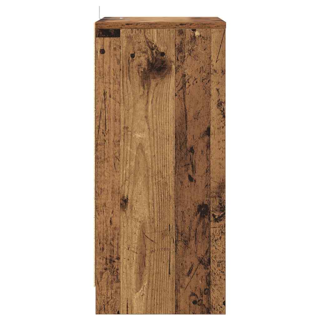 vidaXL Stolik nocny z szufladą Stare drewno 40 x 30 x 467 cm