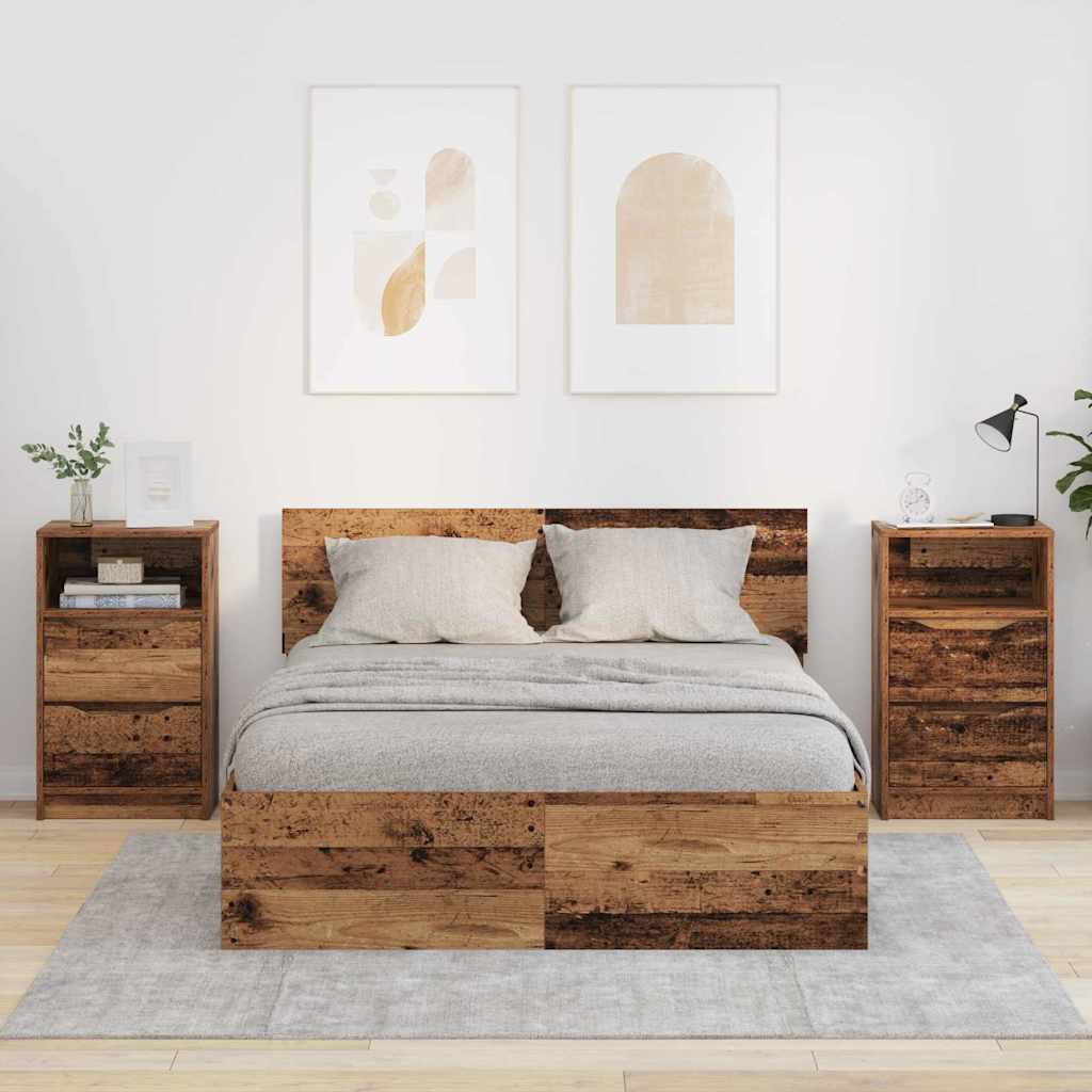 vidaXL Szafki nocne z szufladą 2 pcs Stare drewno 40 x 30 x 467 cm
