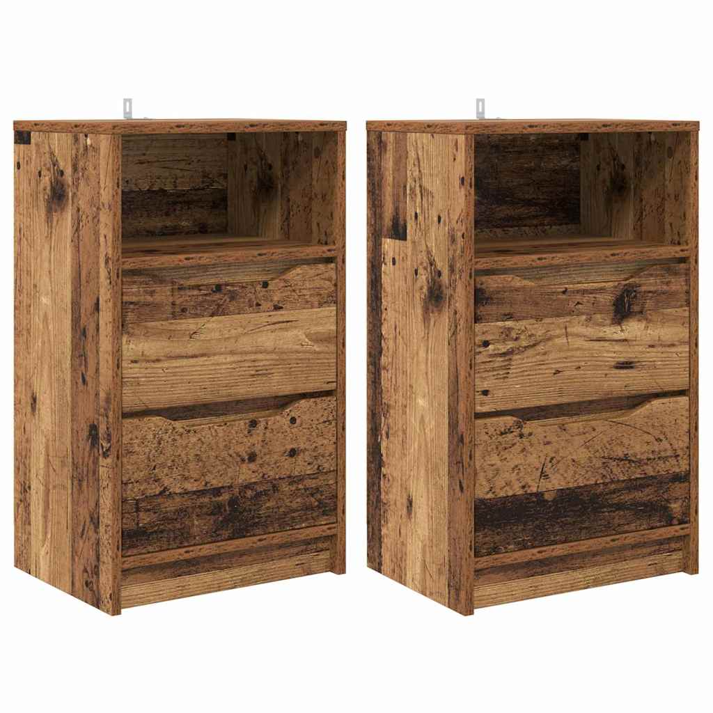 vidaXL Szafki nocne z szufladą 2 pcs Stare drewno 40 x 30 x 467 cm