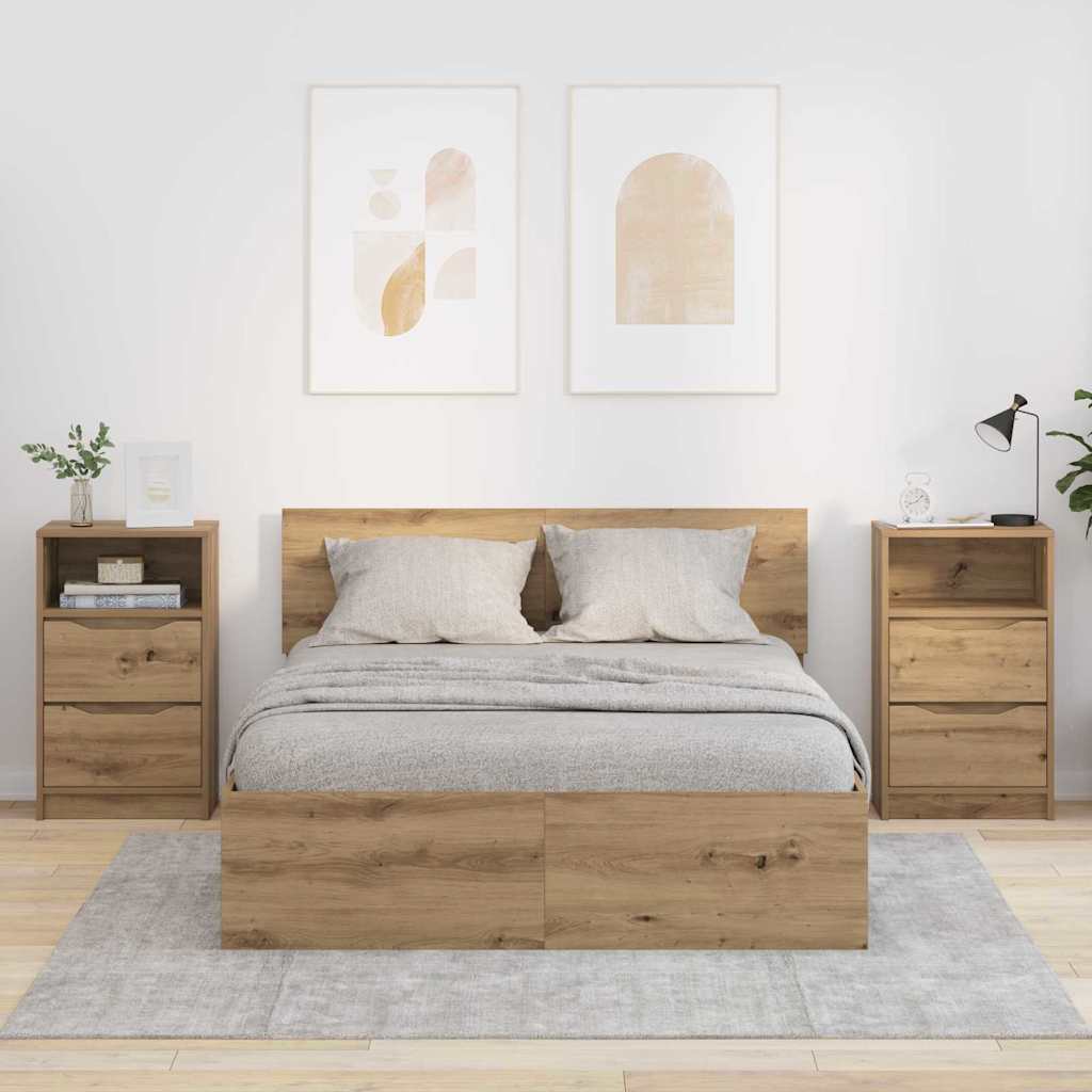 vidaXL Szafki nocne 2 pcs Dąb rzemieślniczy 40 x 30 x 467 cm