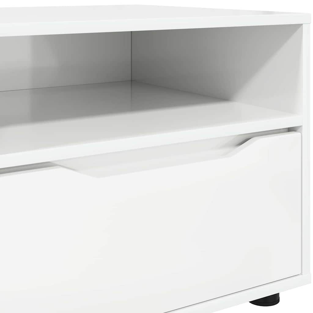 vidaXL Szafka pod telewizor Wysoki połysk biały 100 x 48 x 43 cm