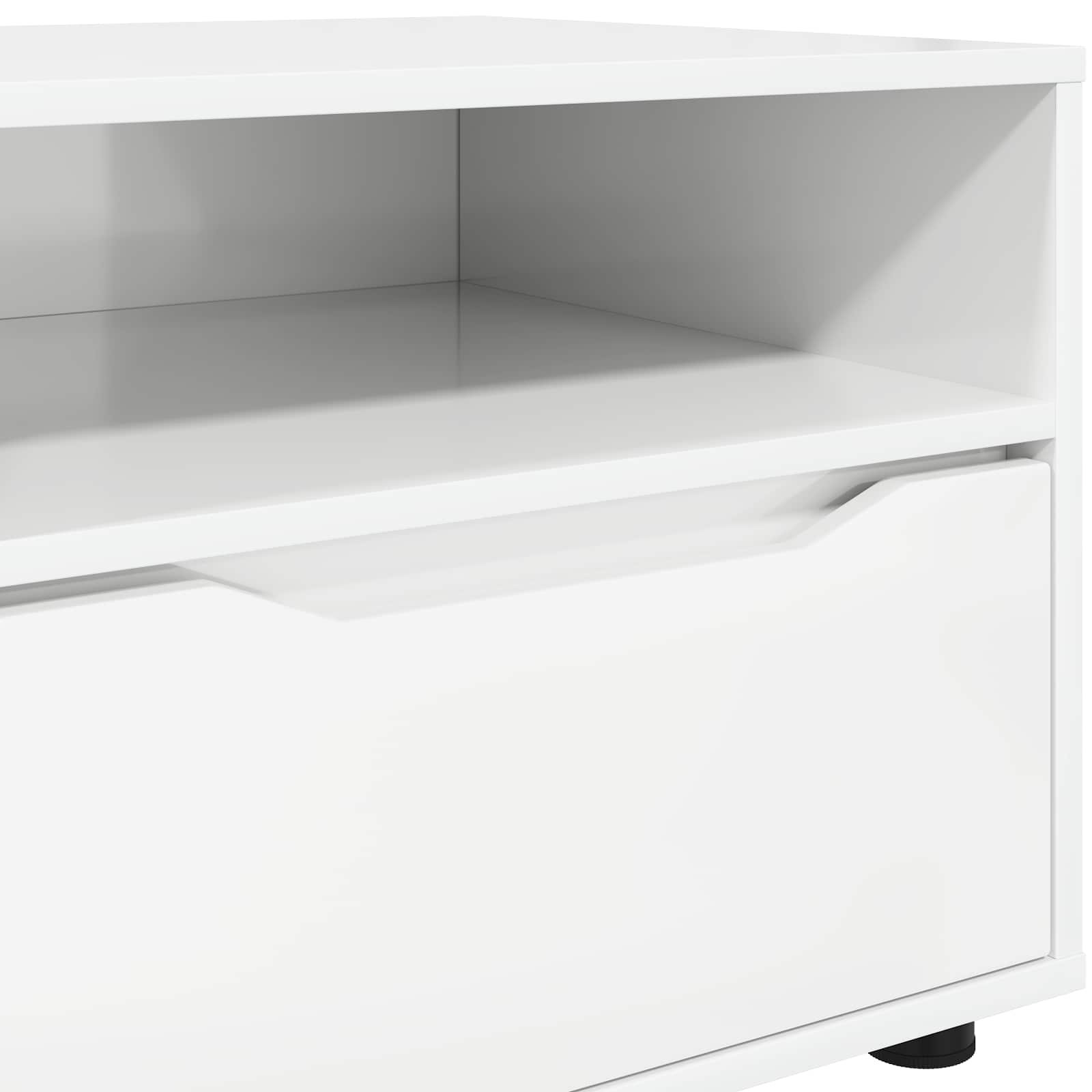 vidaXL Szafka pod telewizor 100 x 48 x 43 cm Wysoki połysk biały