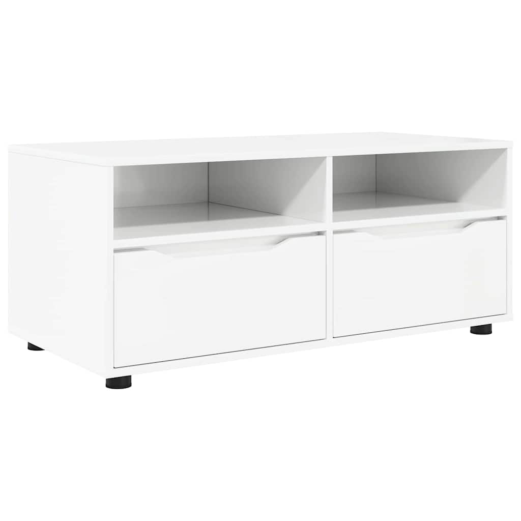 vidaXL Szafka pod telewizor Wysoki połysk biały 100 x 48 x 43 cm