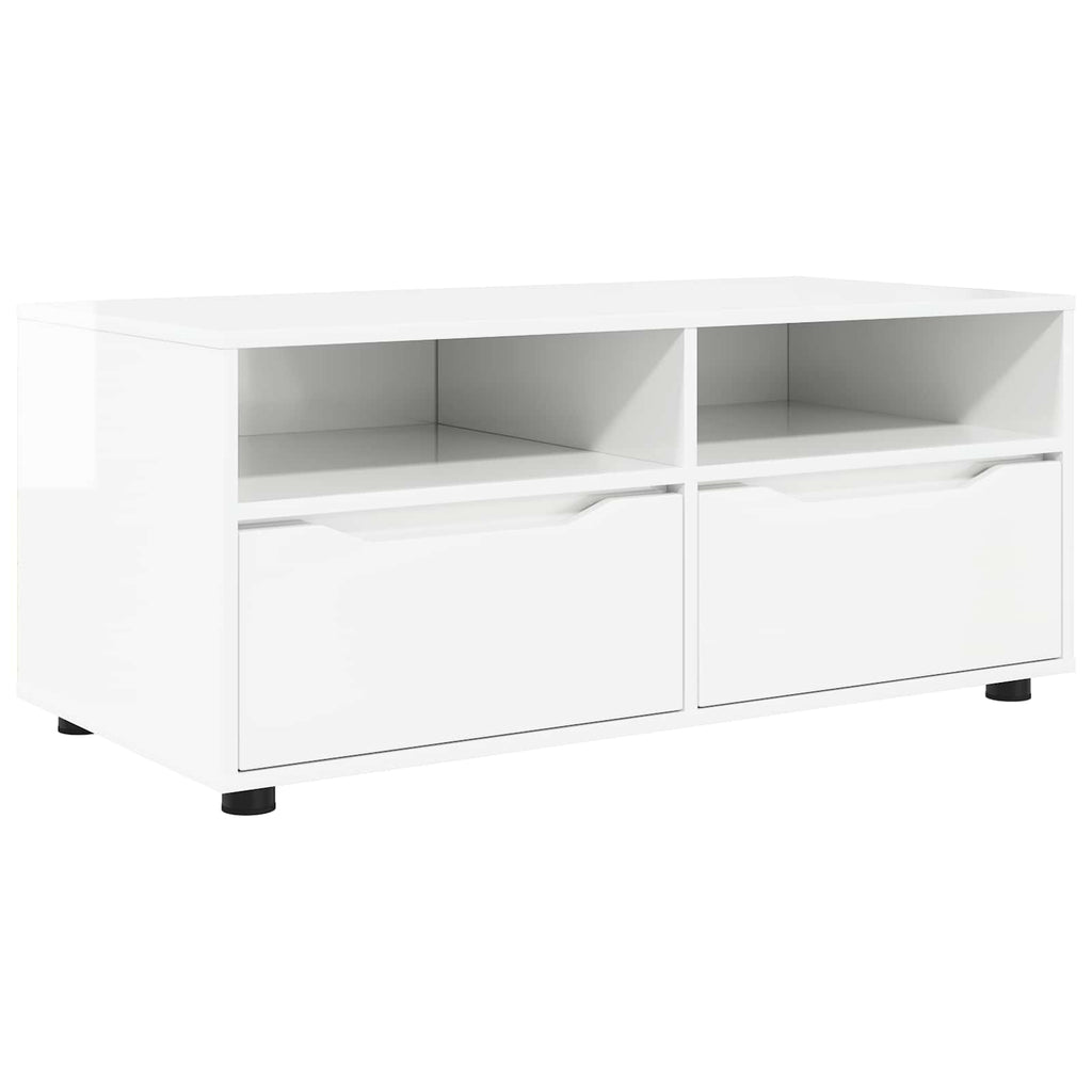 vidaXL Szafka pod telewizor 100 x 48 x 43 cm Wysoki połysk biały