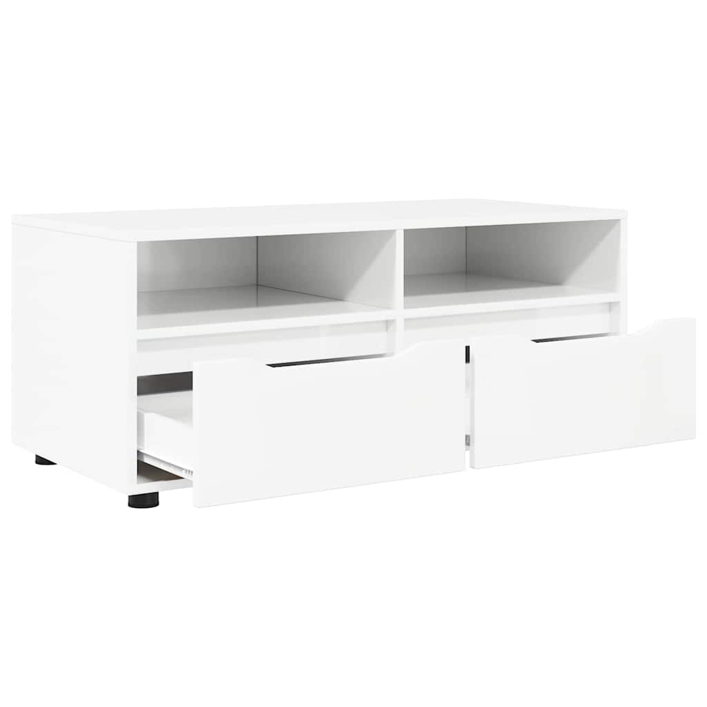 vidaXL Szafka pod telewizor Wysoki połysk biały 100 x 48 x 43 cm