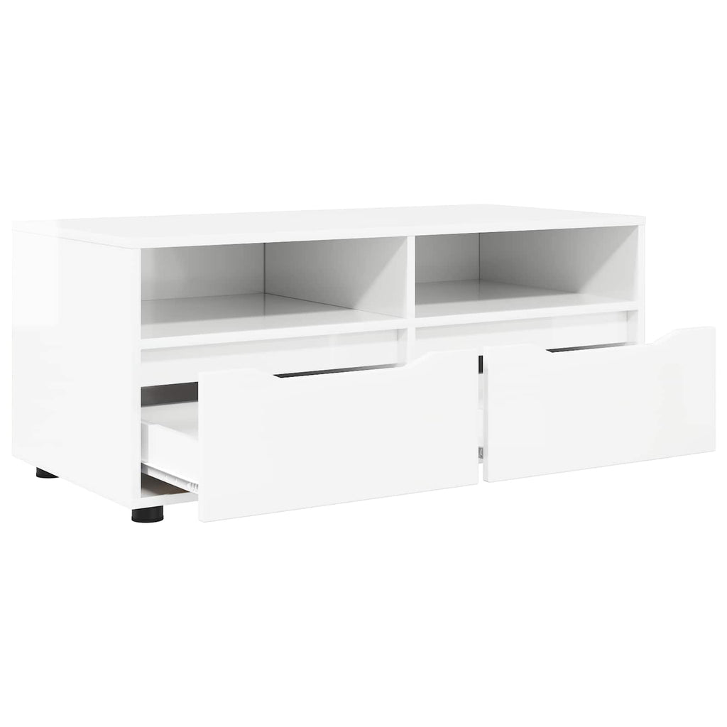 vidaXL Szafka pod telewizor 100 x 48 x 43 cm Wysoki połysk biały