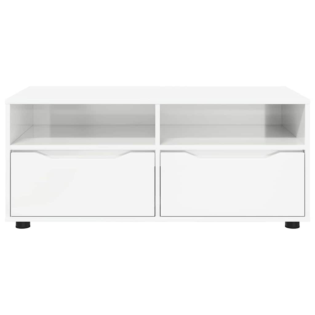 vidaXL Szafka pod telewizor Wysoki połysk biały 100 x 48 x 43 cm