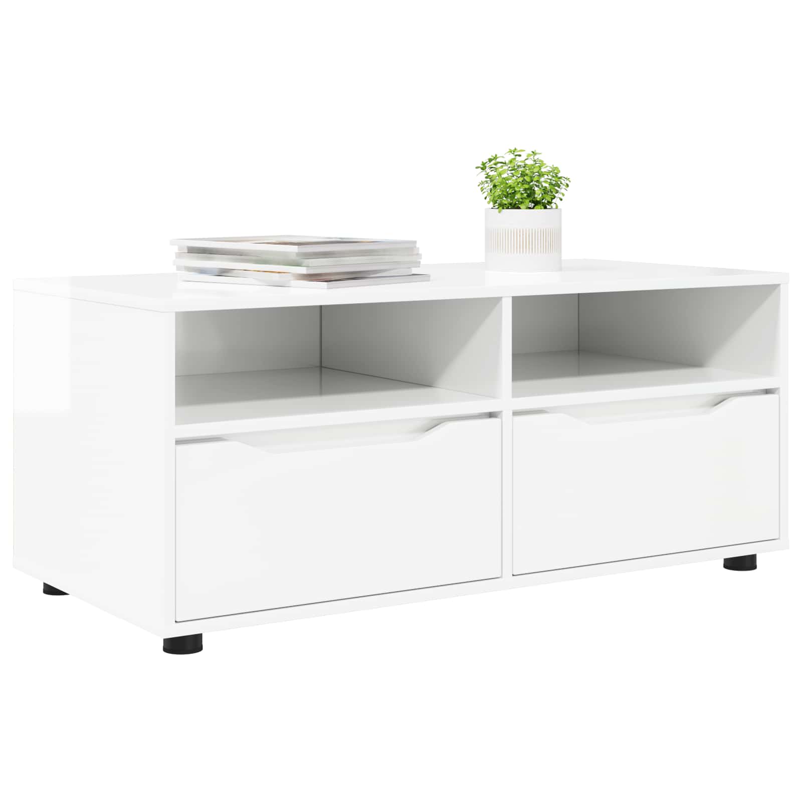 vidaXL Szafka pod telewizor 100 x 48 x 43 cm Wysoki połysk biały