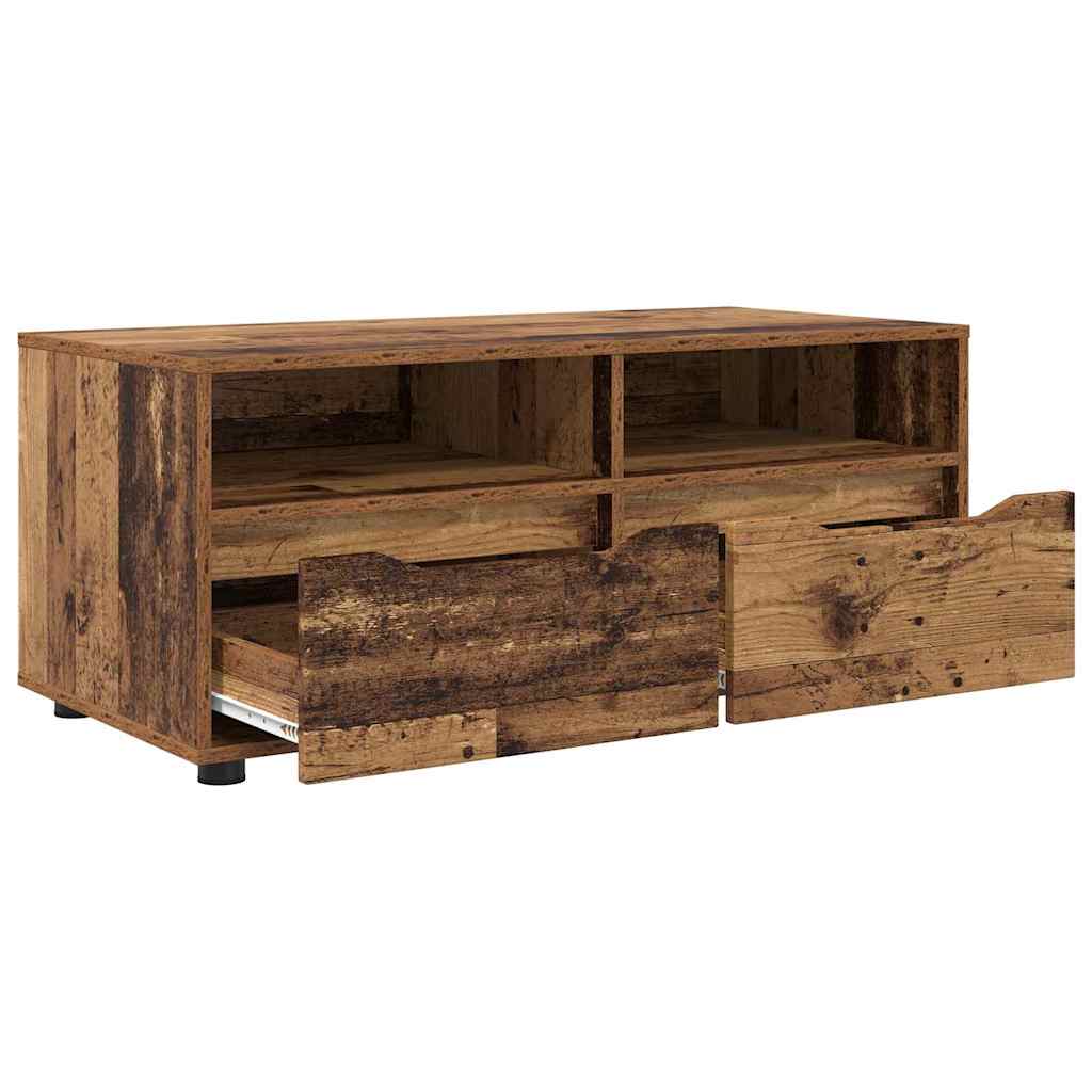 vidaXL Szafka pod telewizor z szufladą Stare drewno 100 x 48 x 43 cm