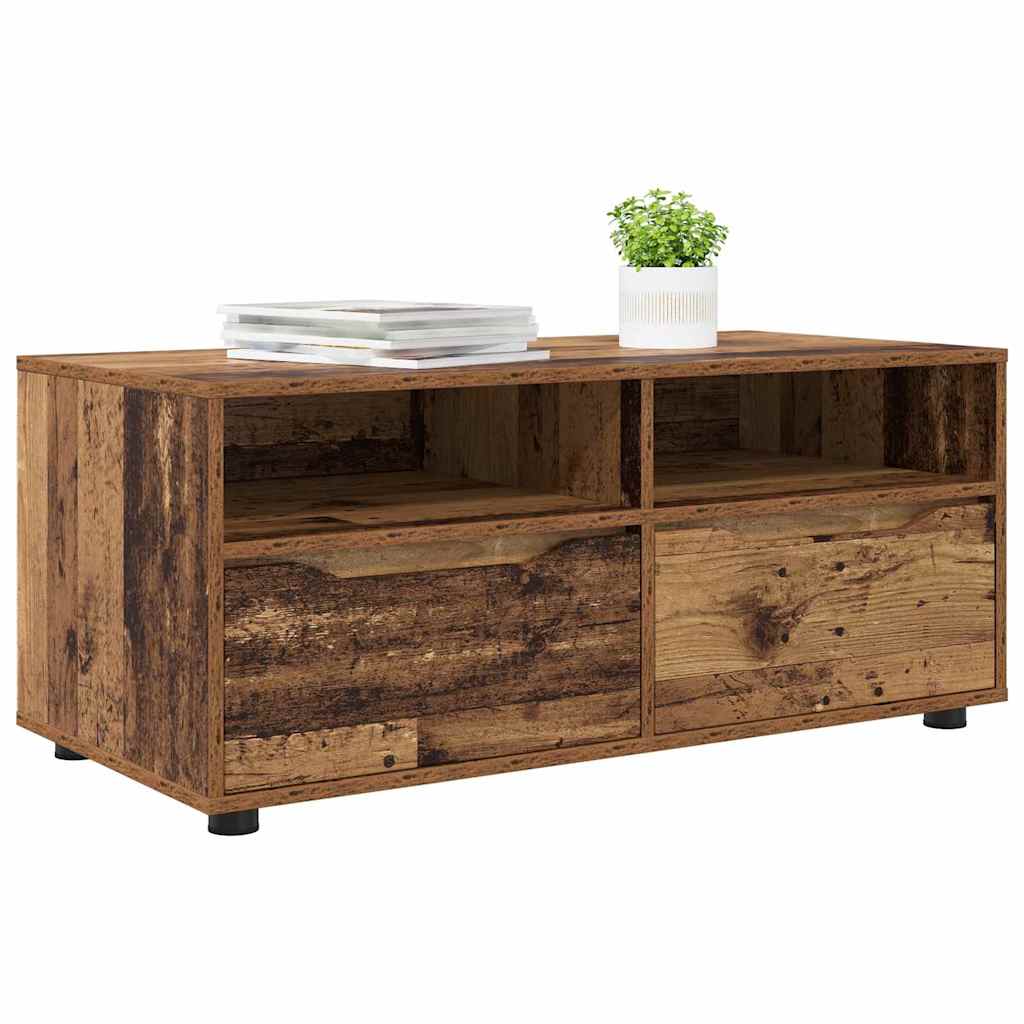 vidaXL Szafka pod telewizor z szufladą Stare drewno 100 x 48 x 43 cm