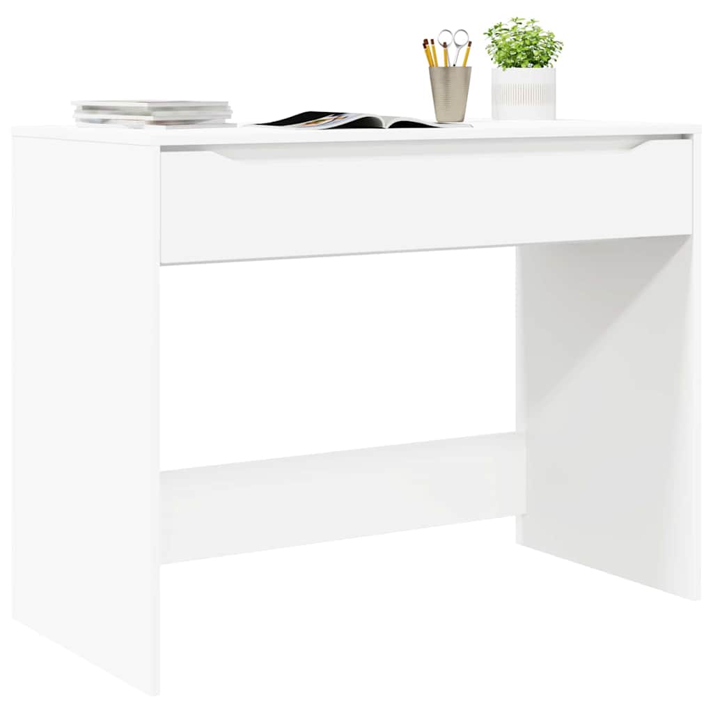 vidaXL Biurko z szufladą Biały 100 x 50 x 78 cm Drewno inżynieryjne