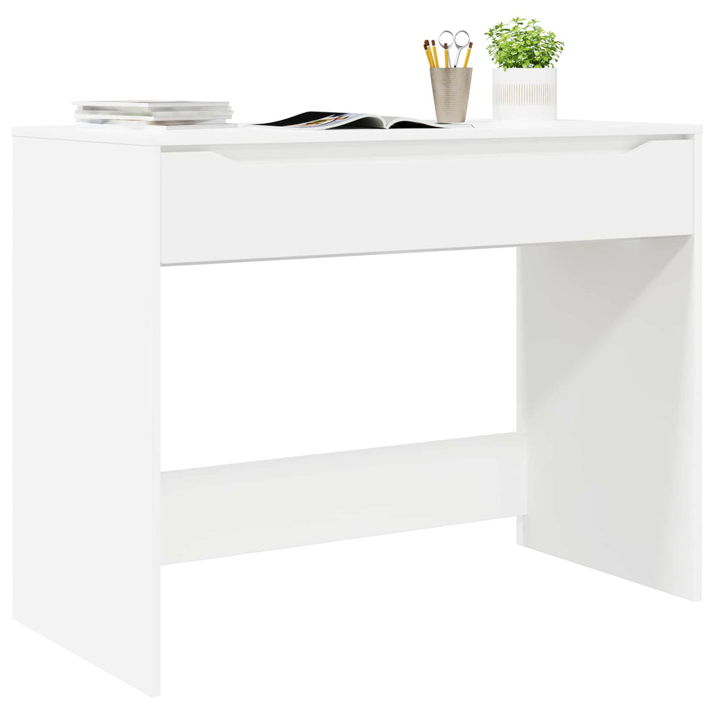 vidaXL Biurko z szufladą Biały 100 x 50 x 78 cm Drewno inżynieryjne