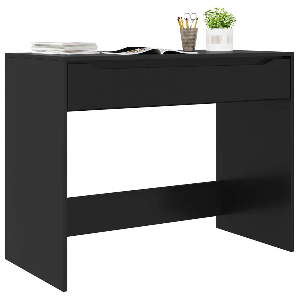 vidaXL Biurko z szufladą Czarny 100 x 50 x 78 cm Drewno inżynieryjne
