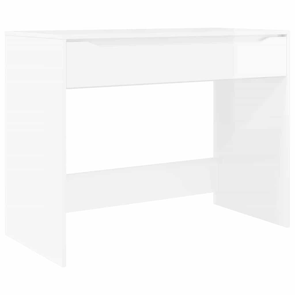 vidaXL Biurko Biały Wysoki Połysk 100 x 50 x 78 cm Drewno inżynieryjne