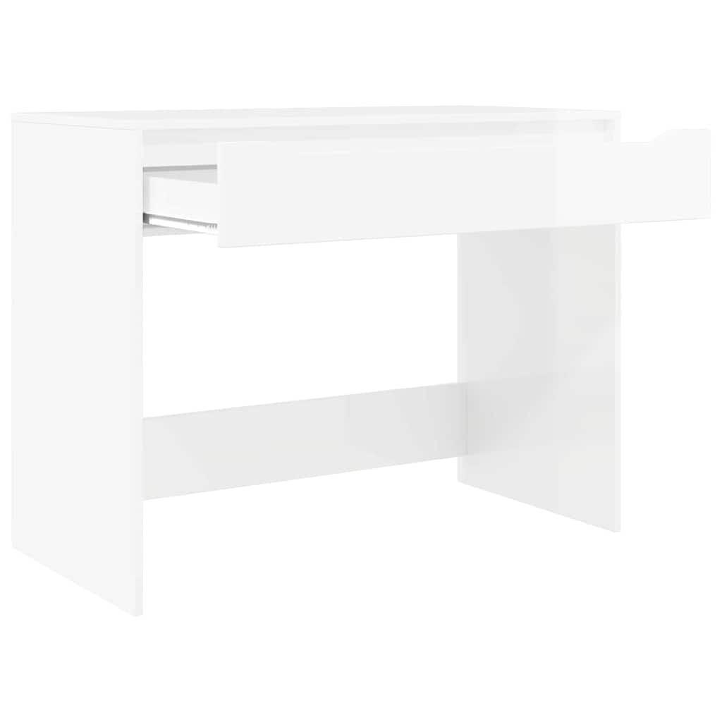 vidaXL Biurko Biały Wysoki Połysk 100 x 50 x 78 cm Drewno inżynieryjne