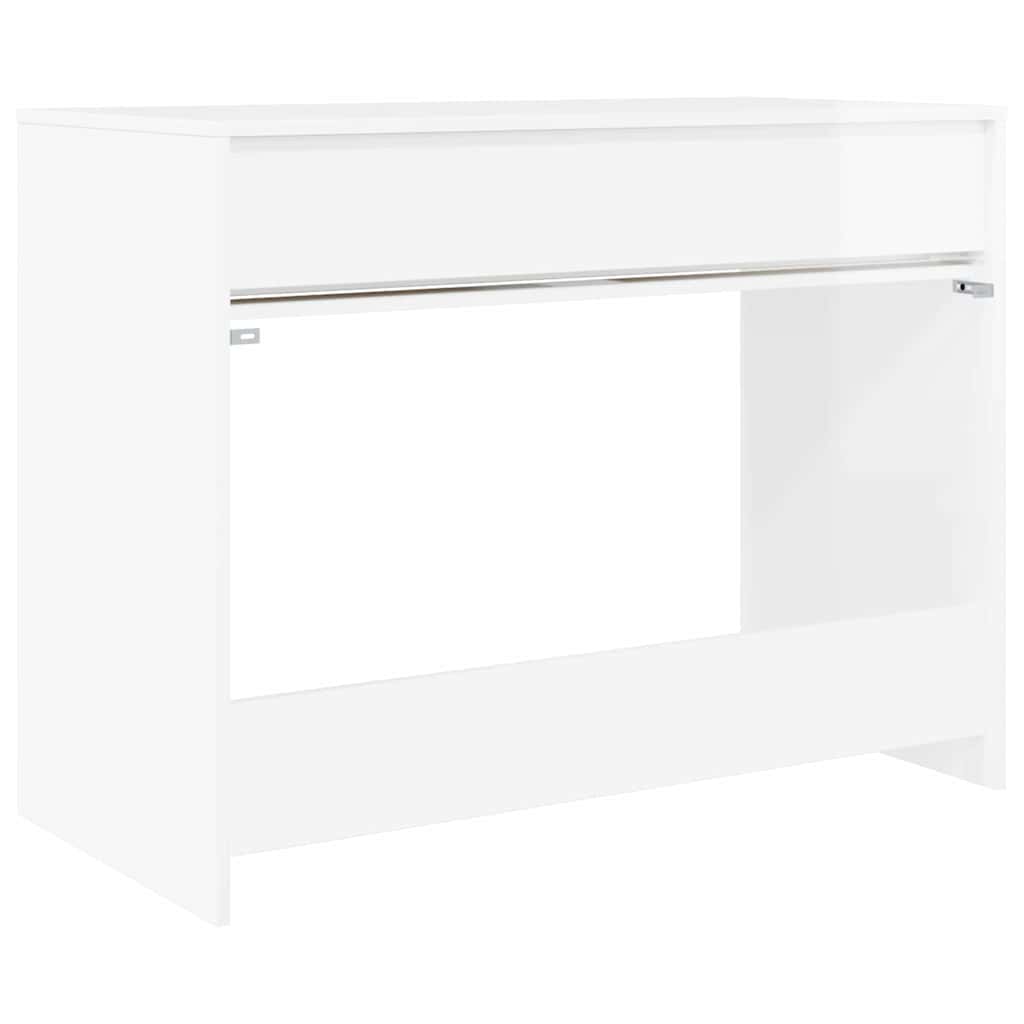 vidaXL Biurko Biały Wysoki Połysk 100 x 50 x 78 cm Drewno inżynieryjne