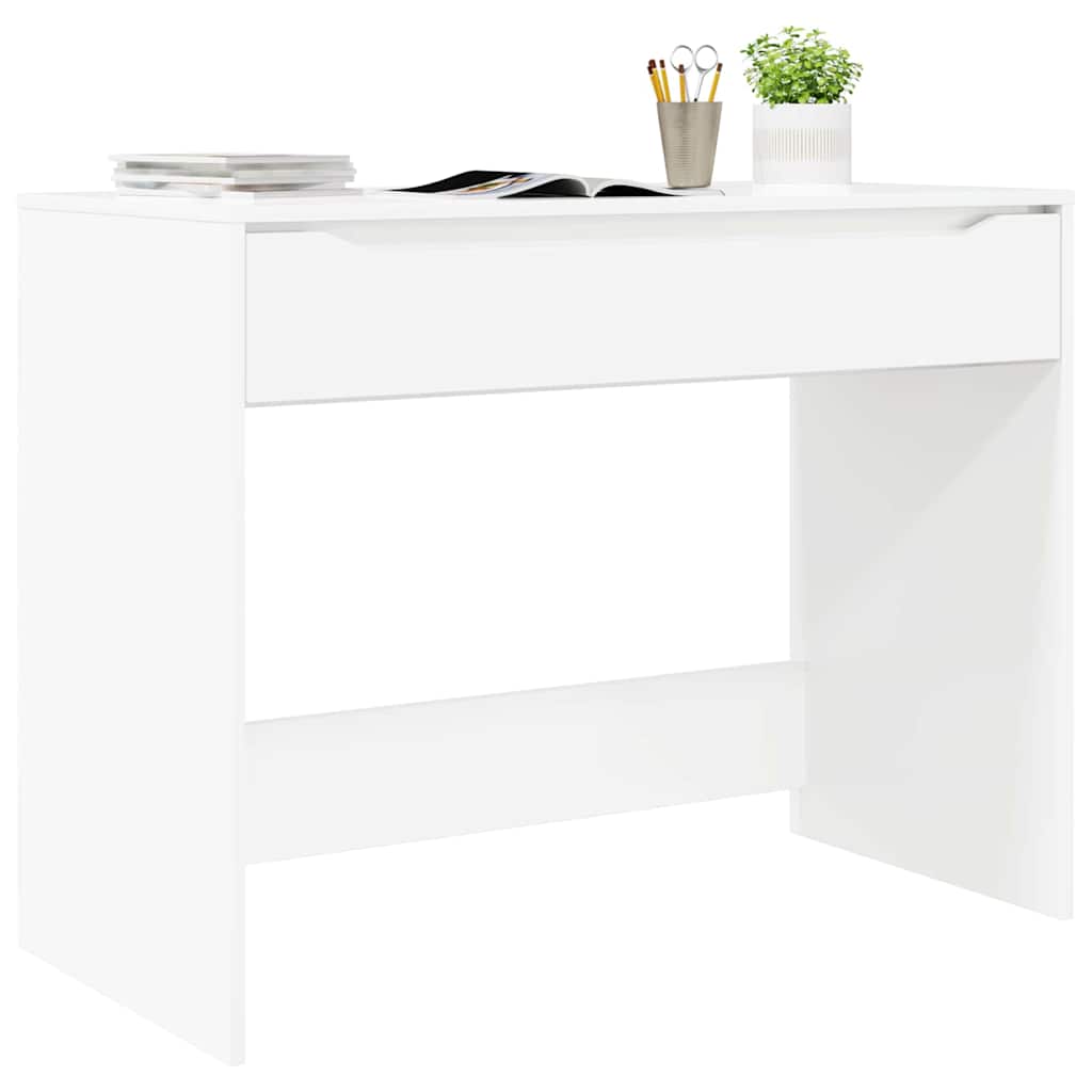 vidaXL Biurko Biały Wysoki Połysk 100 x 50 x 78 cm Drewno inżynieryjne