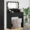 vidaXL Toaletki do sypialni Czarny 80 x 39,6 x 135 cm