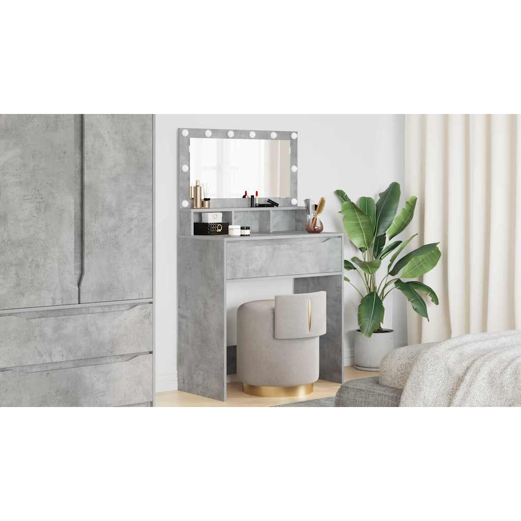 vidaXL Toaletki do sypialni Betonowy szary 80 x 39,6 x 135 cm