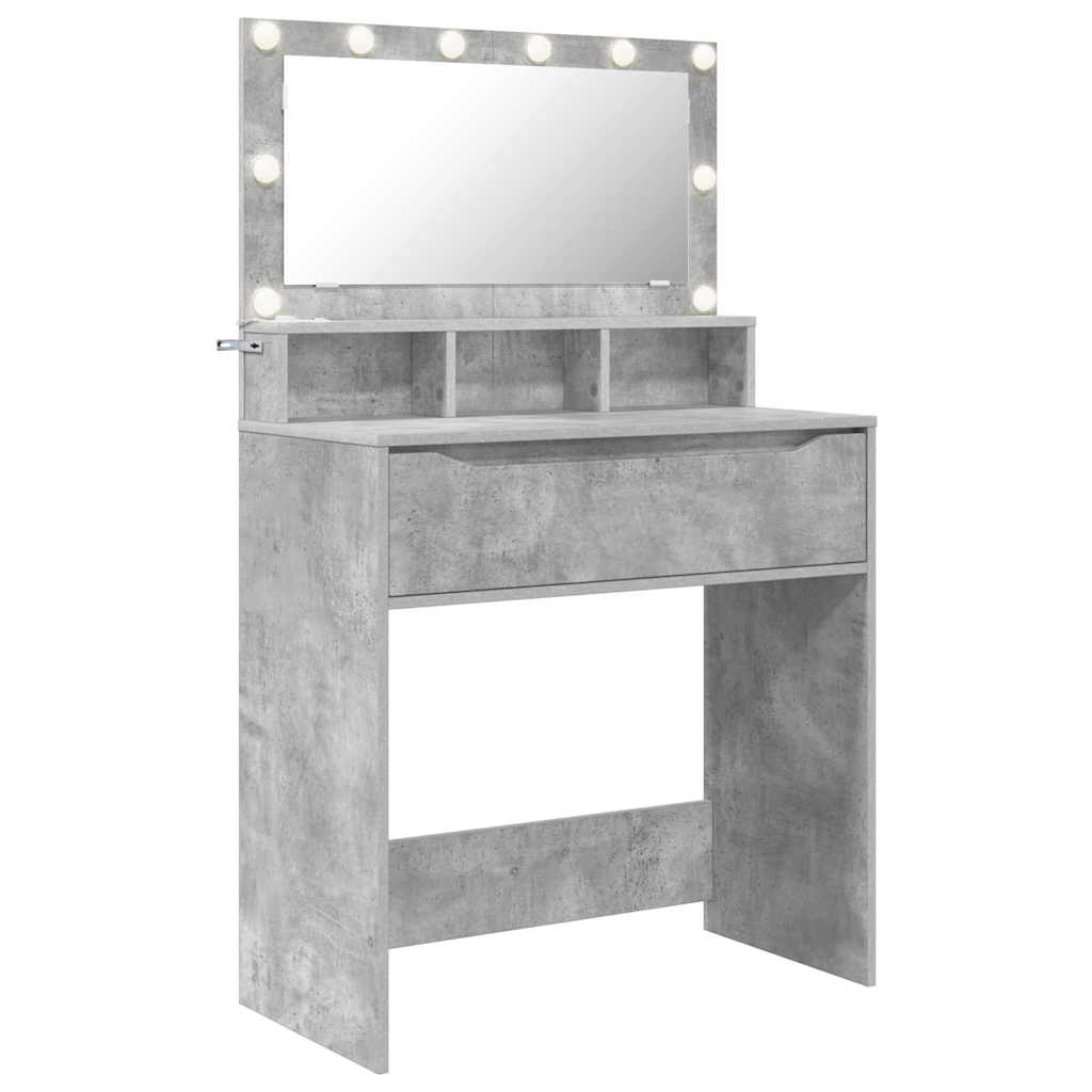 vidaXL Toaletki do sypialni Betonowy szary 80 x 39,6 x 135 cm
