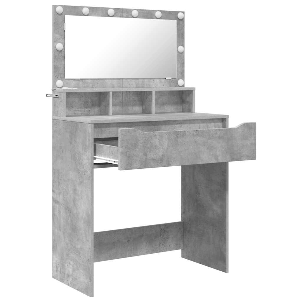 vidaXL Toaletki do sypialni Betonowy szary 80 x 39,6 x 135 cm