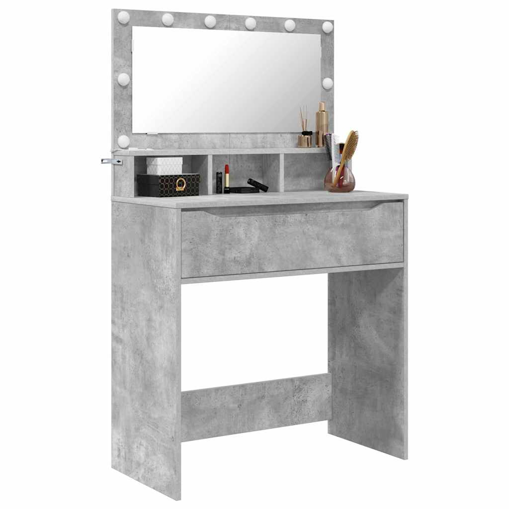 vidaXL Toaletki do sypialni Betonowy szary 80 x 39,6 x 135 cm