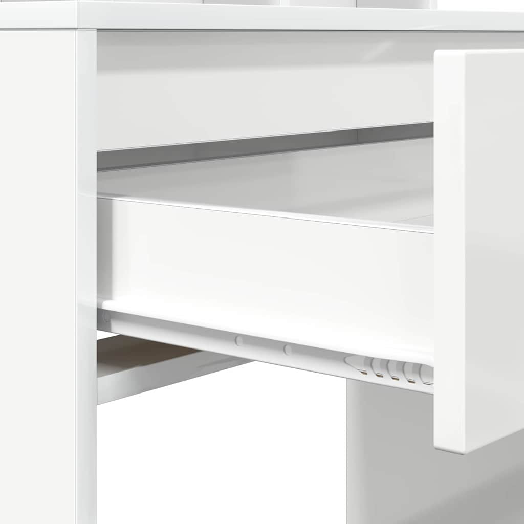 vidaXL Toaletki do sypialni Wysoki połysk biały 80 x 39,6 x 135 cm