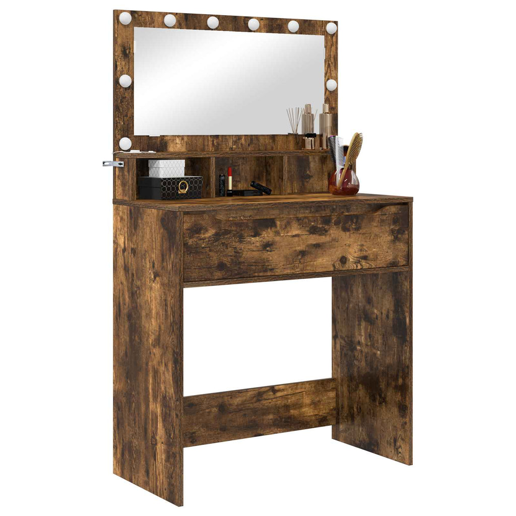 vidaXL Toaletki do sypialni Dąb wędzony 80 x 39,6 x 135 cm