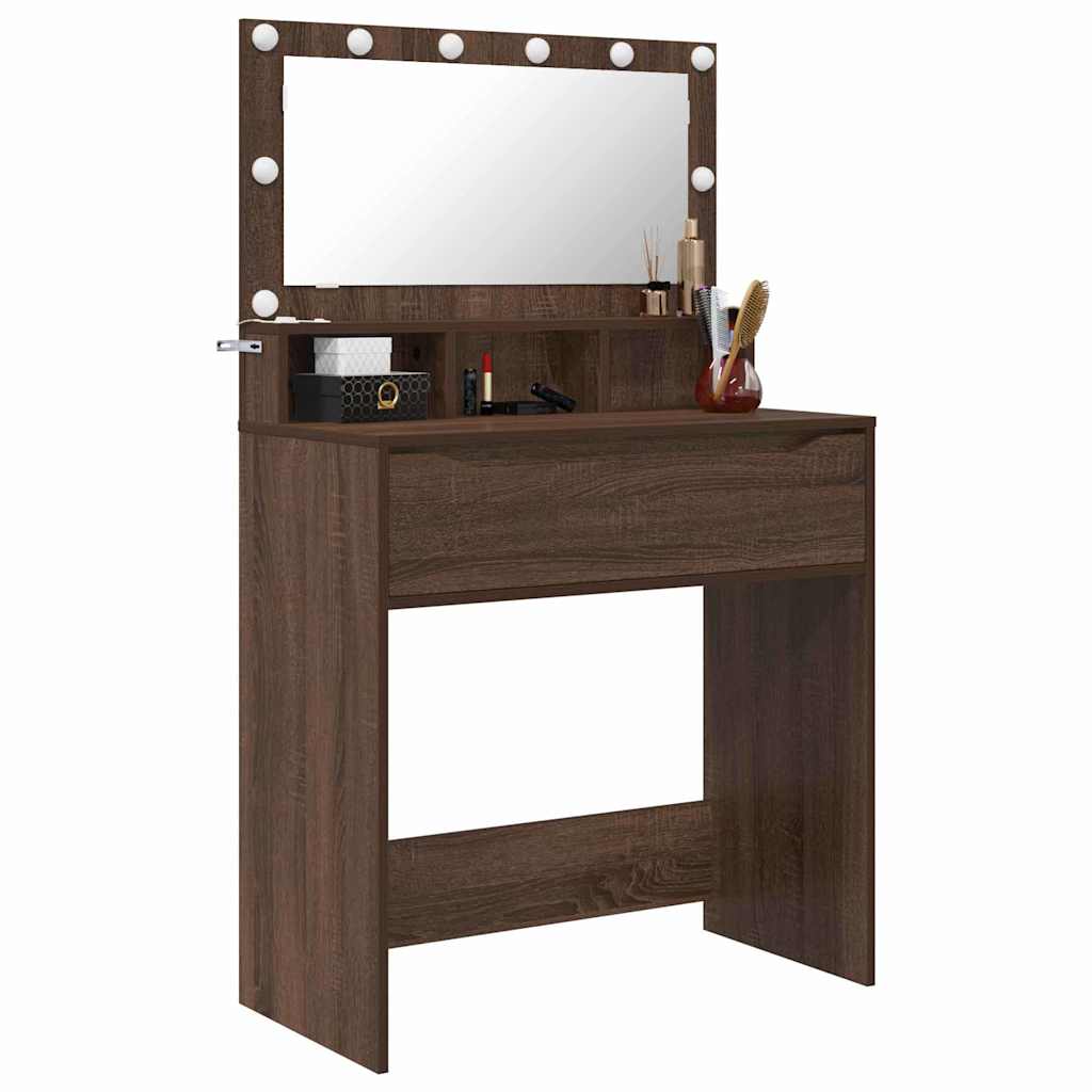 vidaXL Toaletki do sypialni z szufladą Brązowy dąb 80 x 39,6 x 135 cm