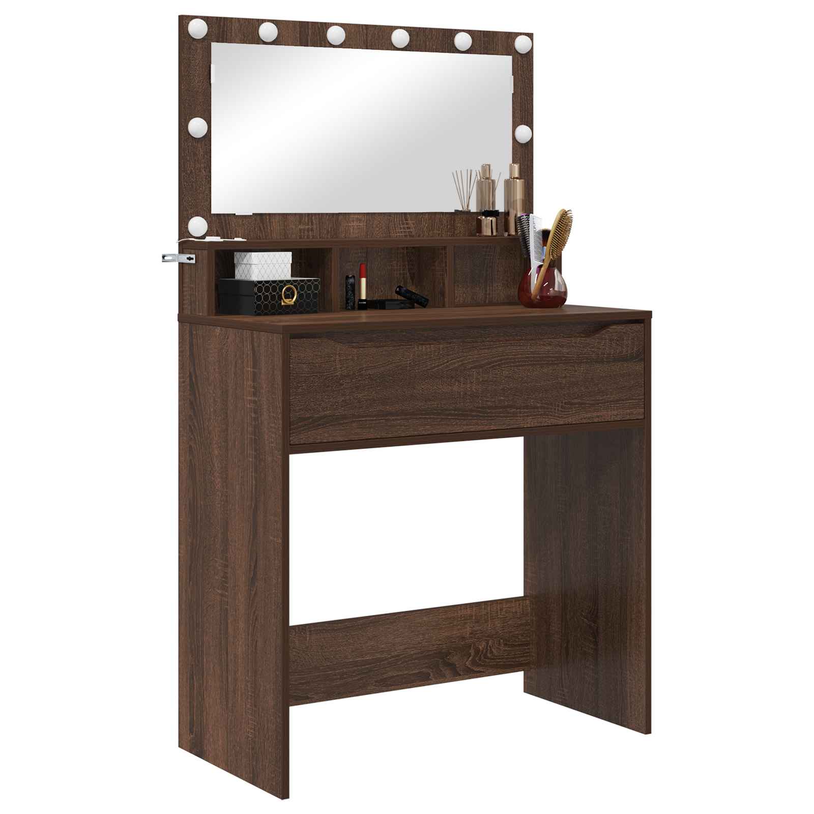 vidaXL Toaletki do sypialni Brązowy dąb 80 x 39,6 x 135 cm