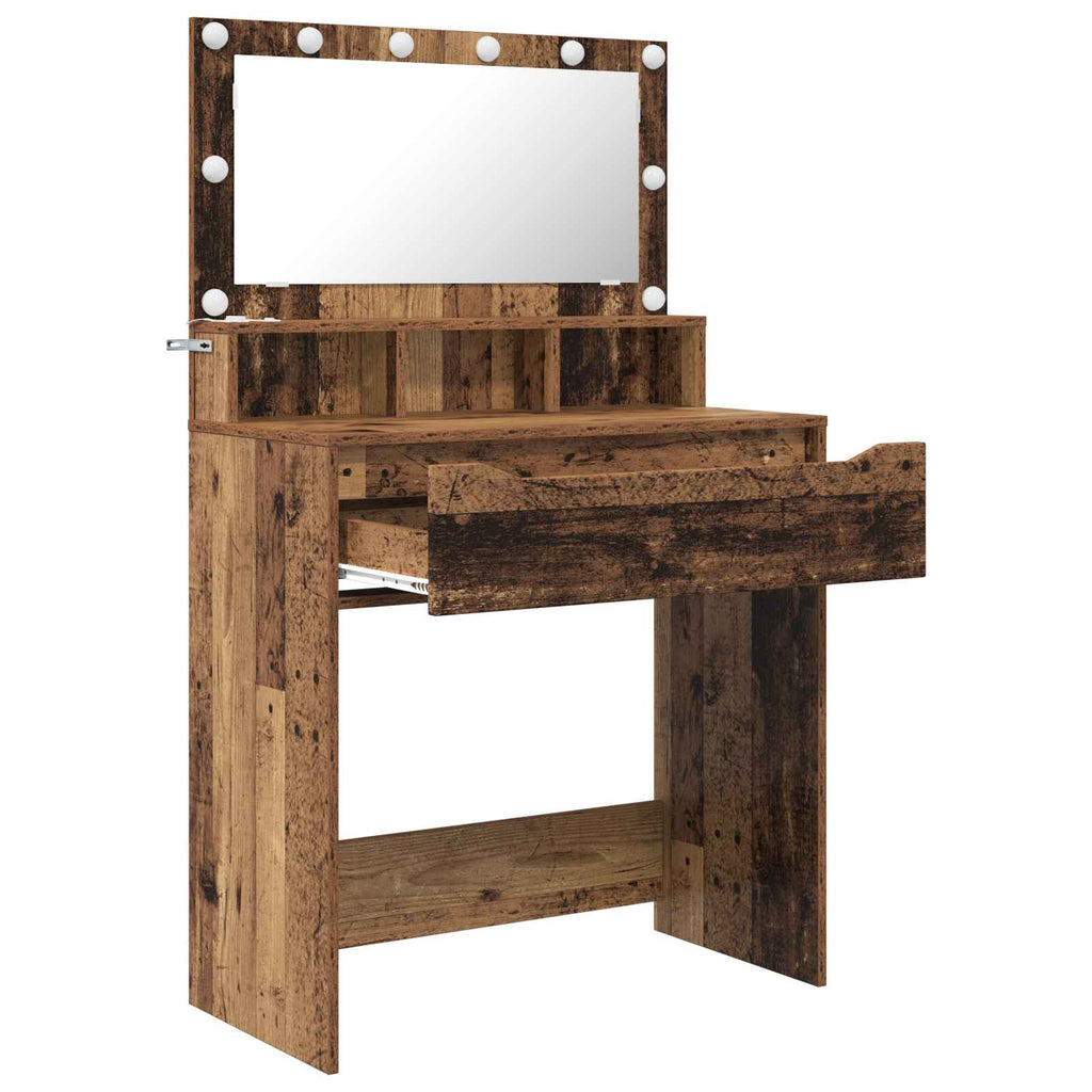 vidaXL Toaletki do sypialni Stare drewno 80 x 39,6 x 135 cm