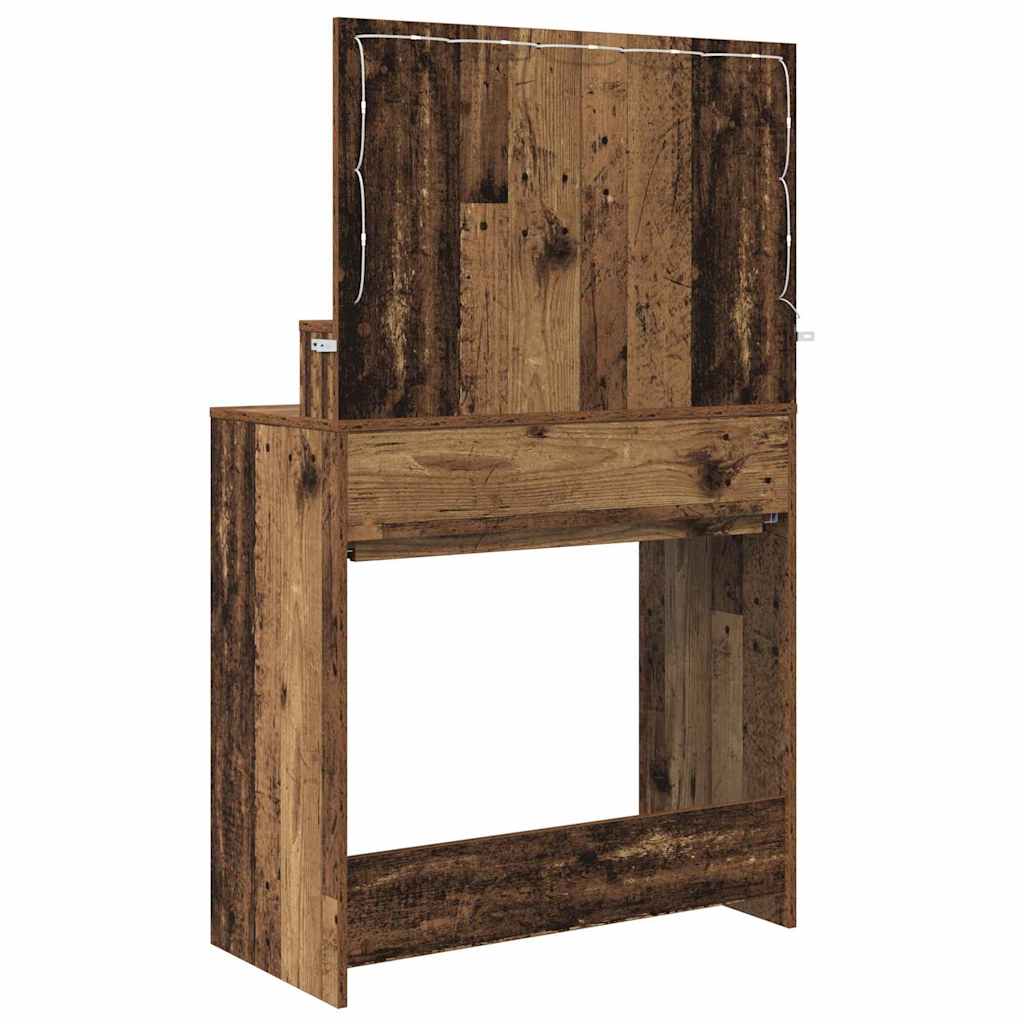 vidaXL Toaletki do sypialni z szufladą Stare drewno 80 x 39,6 x 135 cm