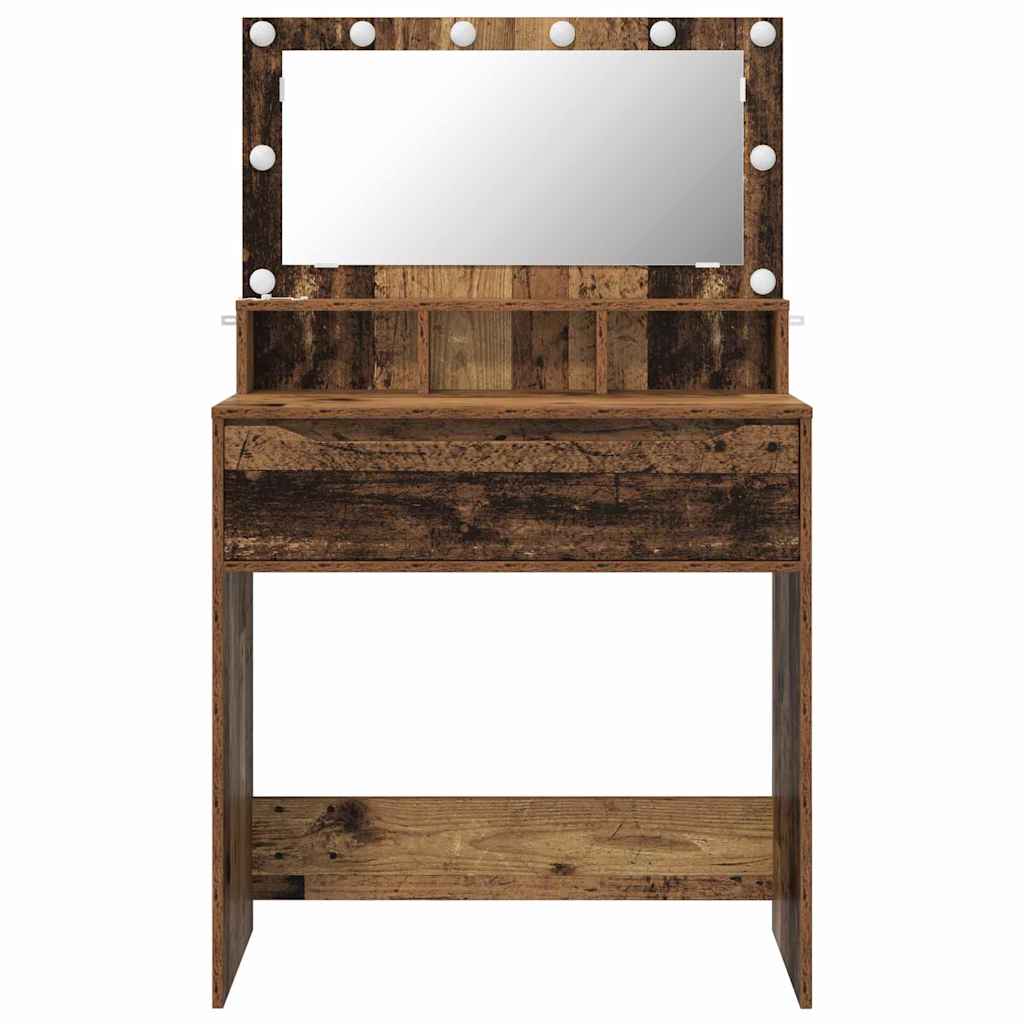 vidaXL Toaletki do sypialni z szufladą Stare drewno 80 x 39,6 x 135 cm